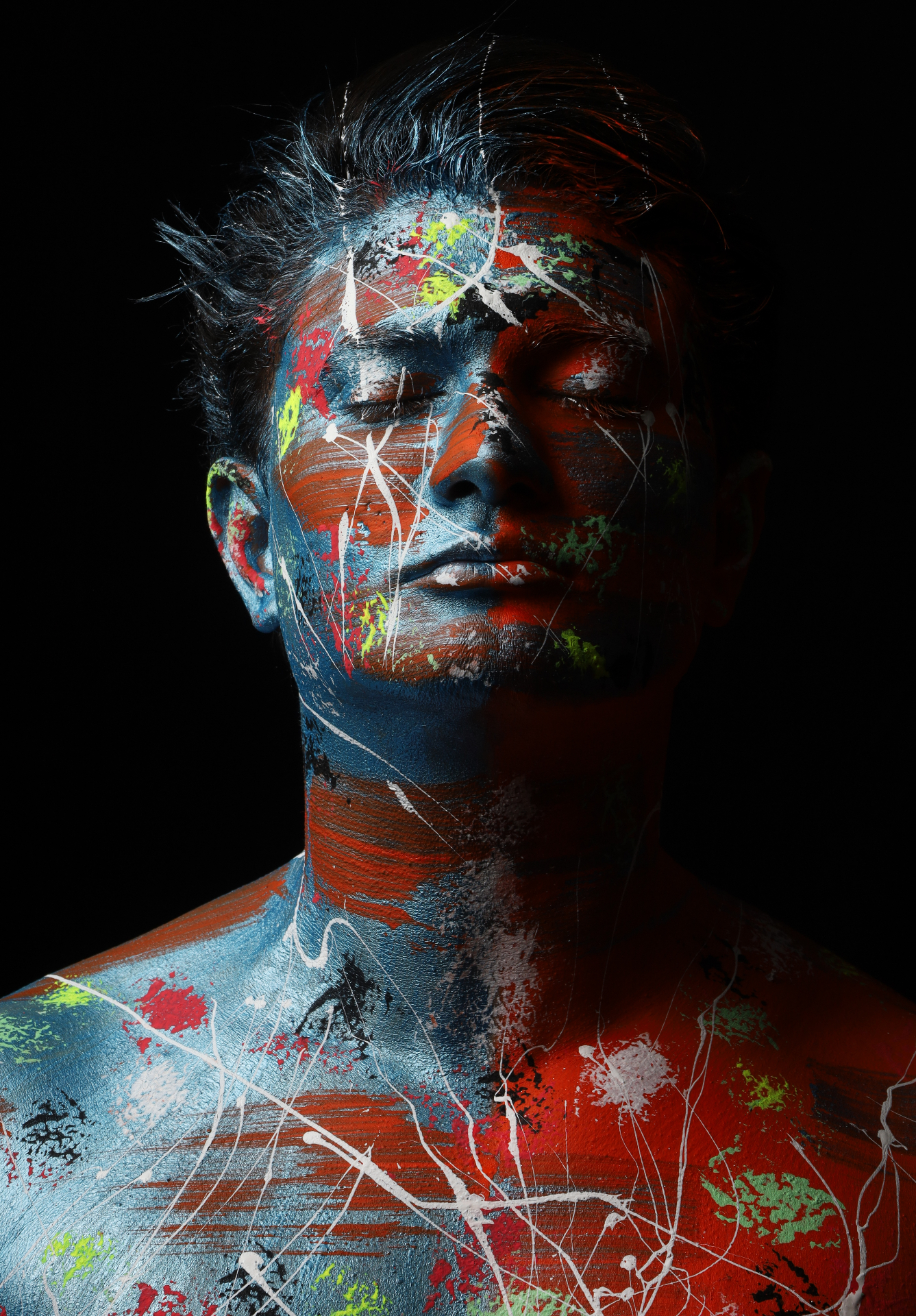 Ensaio autoral — body-paint Dr. Iago Morais